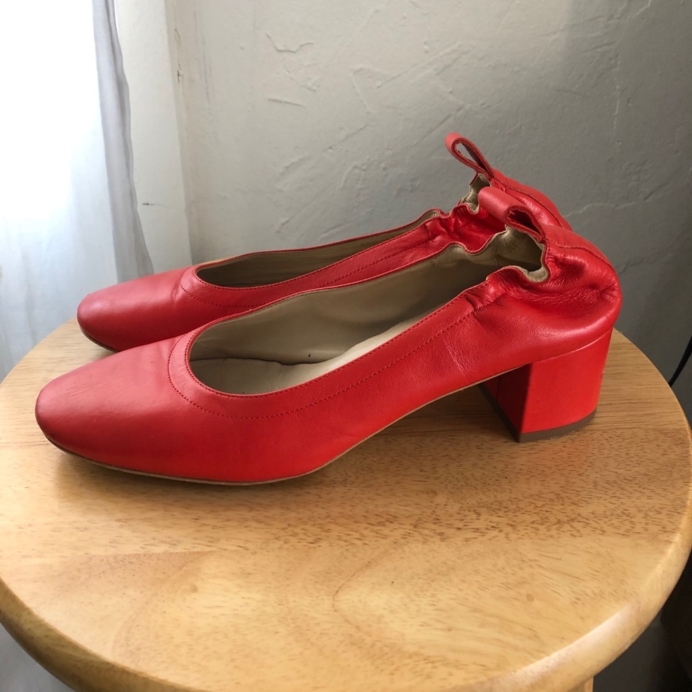 Everlane day heel bright red